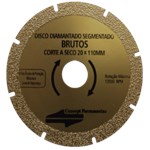DISCO DE CORTE SEGMENTADO DIAMANTADO BRUTOS 110 X 20 X 10MM  DD009    CONCEPT